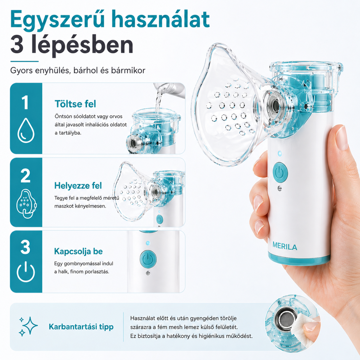 Inhalátor felnőtteknek és gyerekeknek – 30% kedvezménnyel 🎉