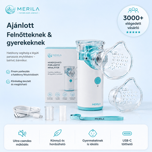 Inhalátor felnőtteknek és gyerekeknek – 30% kedvezménnyel 🎉 - Merila